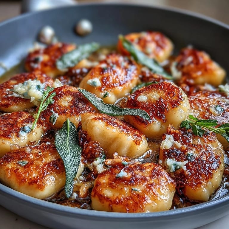 Pillowy potato gnocchi in a rich brown butter sauce, topped with fried sage and a sprinkle of lemon zest.