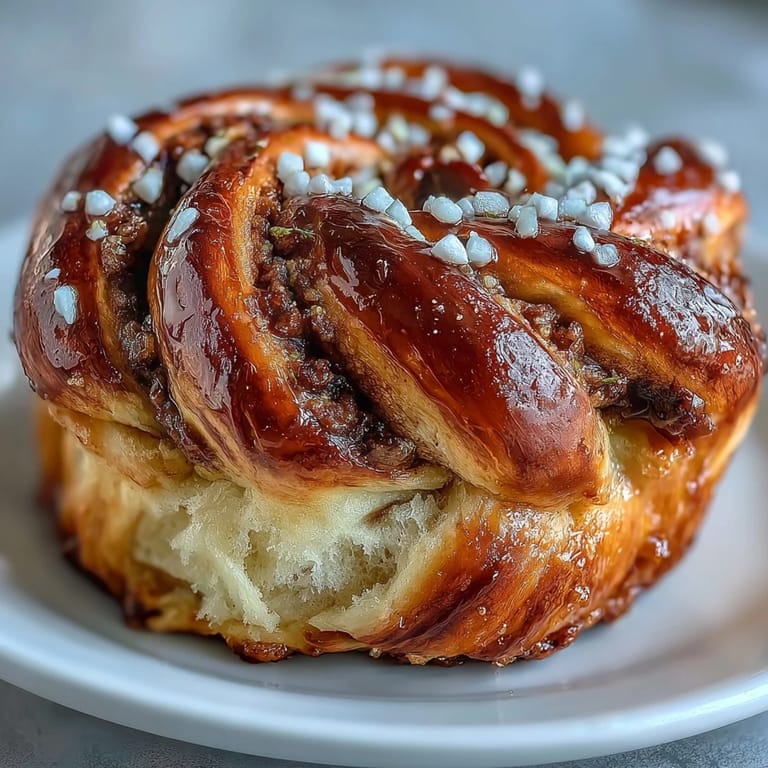 Soft, buttery brioche buns swirled with aromatic cardamom and crowned with glistening pearl sugar, perfect for a cozy Swedish fika.