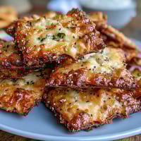 Crispy homemade Sourdough Cheez-Its snack crackers with everything seasoning and sharp cheddar.  