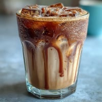 Homemade Brown Sugar Oat Milk Shaken Espresso, frothy and iced coffeehouse treat.