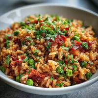 Vibrant Classic Spanish Rice with Vegetables, a colorful vegetarian side dish.
